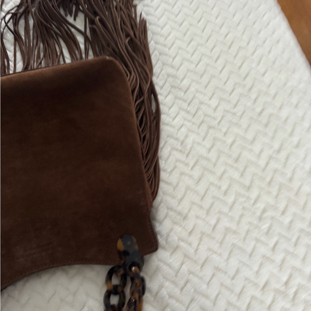 Polo by Ralph Lauren Brown Suede Fringe Hobo Bag - Picture 2 of 3